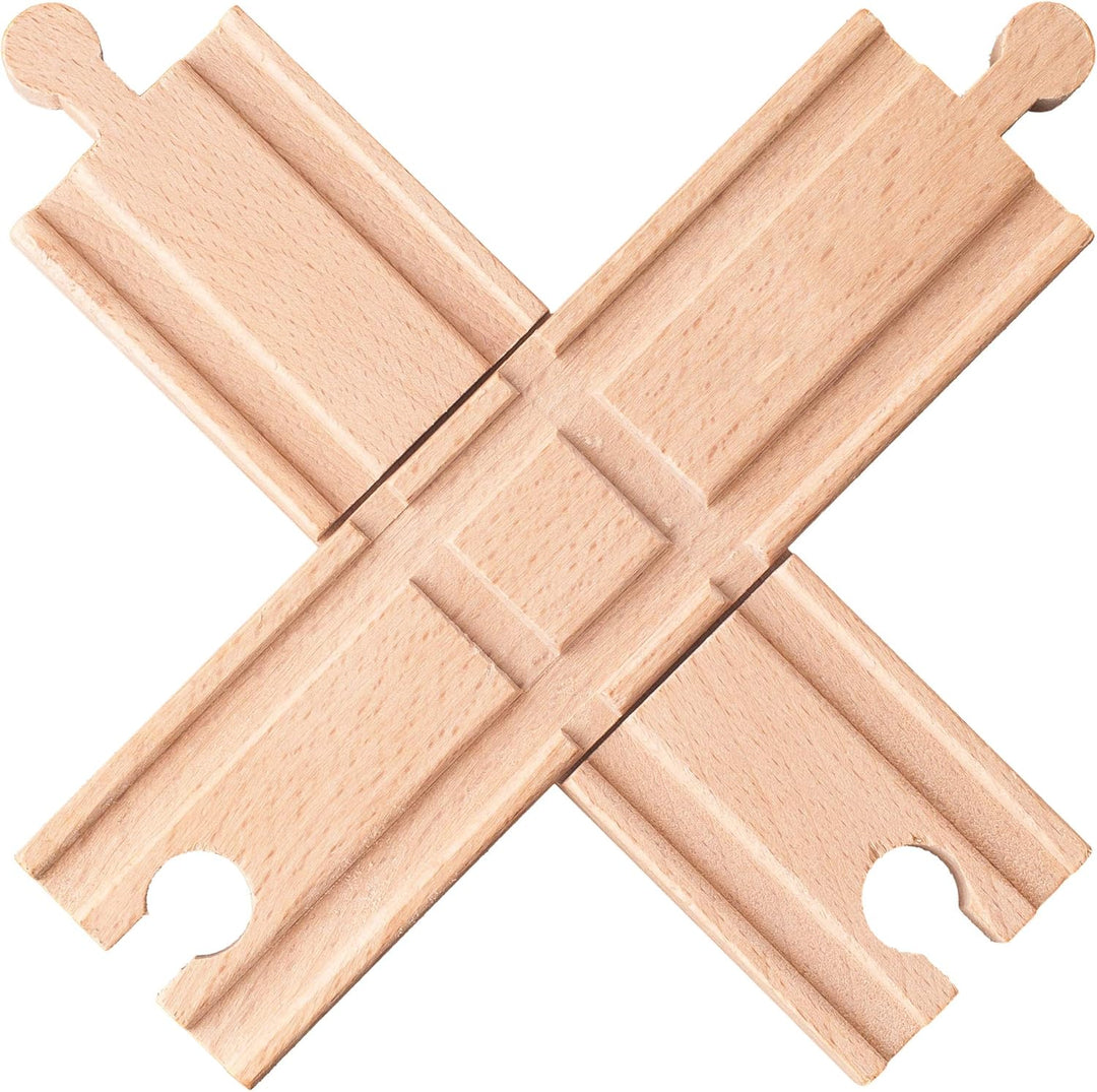 alles-meine.de GmbH 4 Stück Holz - Schienen - Kreuzung - je 2 teilig - inkl. Name - für Eisenbahn/Ho