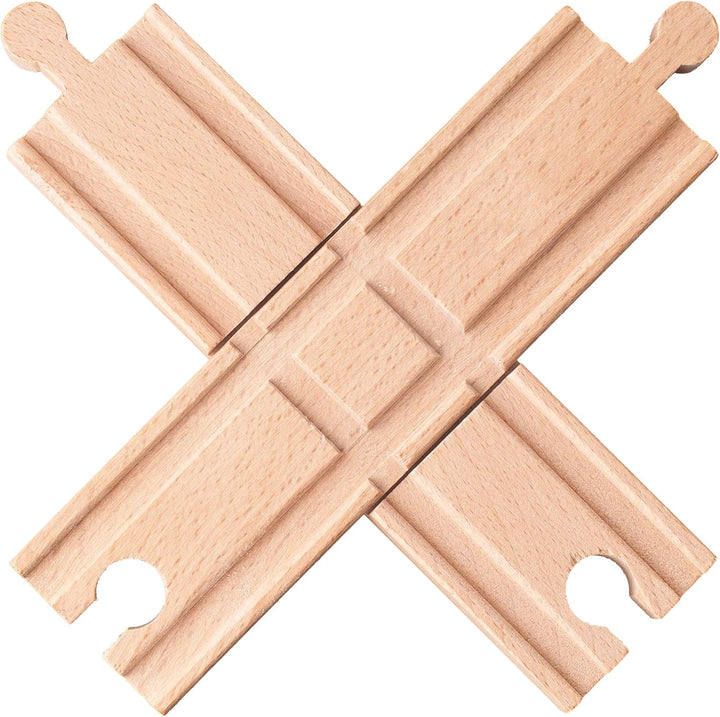 alles-meine.de GmbH 4 Stück Holz - Schienen - Kreuzung - je 2 teilig - inkl. Name - für Eisenbahn/Ho
