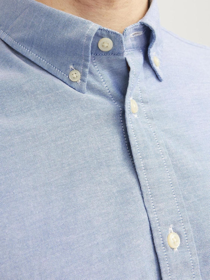 JACK & JONES Brook Check Oxford Shirt S Cashmere Blue/Fit:slim Fit, S Cashmere Blue/Fit:slim Fit