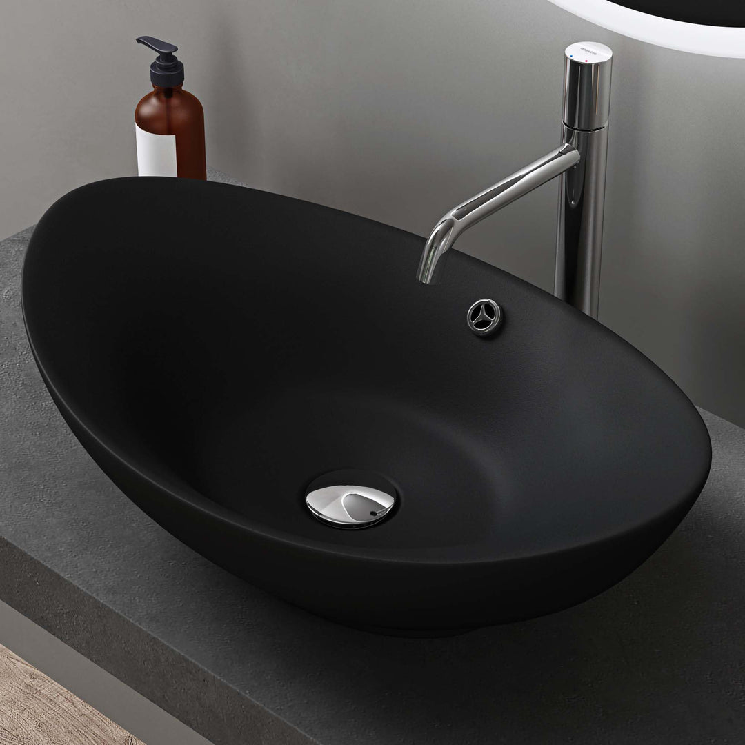 doporro Waschbecken Bad 59x38x19cm Brüssel 818 | Lotuseffekt durch Nano-Versiegelung | Aufsatzwaschb