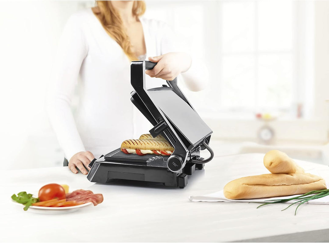 Princess Kontaktgrill/ Sandwichmaker – 180° aufklappbar mit zwei einstellbaren Thermostaten, 117300,