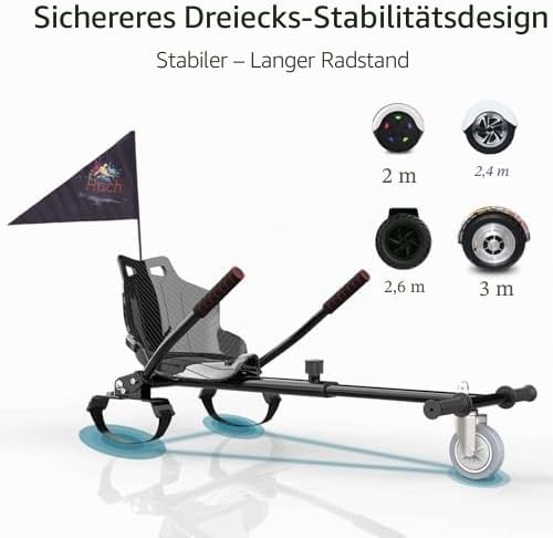 Hoverkart-Sitz für Scooter und Gokart – Sitzaufsatz für Hoverboards, Hovergokart für Hoverboards, Si