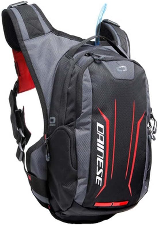 Dainese Alligator Backpack, Motorrad Rucksack Adventure mit integrierter 2-Liter-Trinkblase, Schwarz