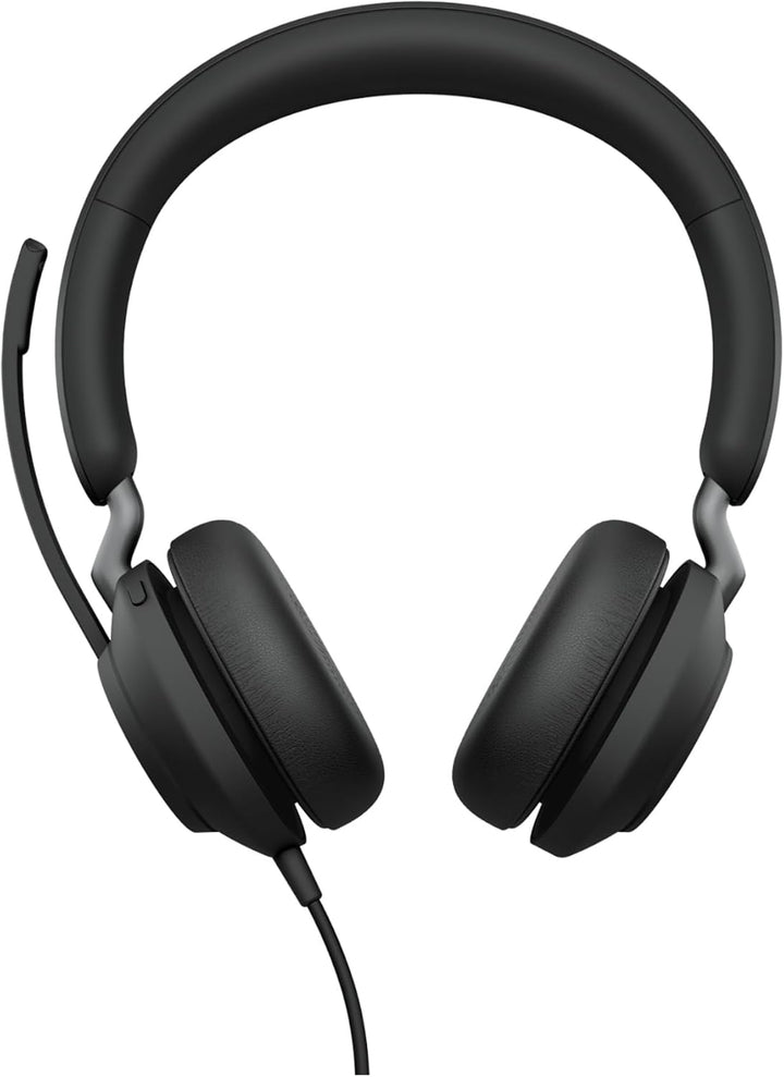 Jabra Evolve2 40 PC Headset – Noise Cancelling UC Certified Stereo Headphones With 3-Microphone Call