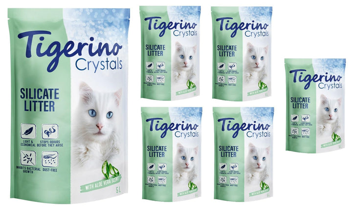 Tigerino Crystals Katzenstreu Super Pack 30L | Silikatstreu | staubfrei | extrem absorbierfähig und