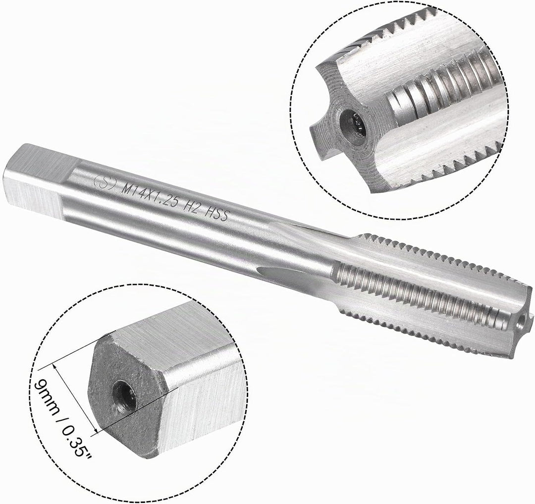 sourcing map Gewindebohrer M14 x 1,25mm Gewindebohrer mit Legierungswerkzeug M14 x 1.25mm, M14 x 1.2