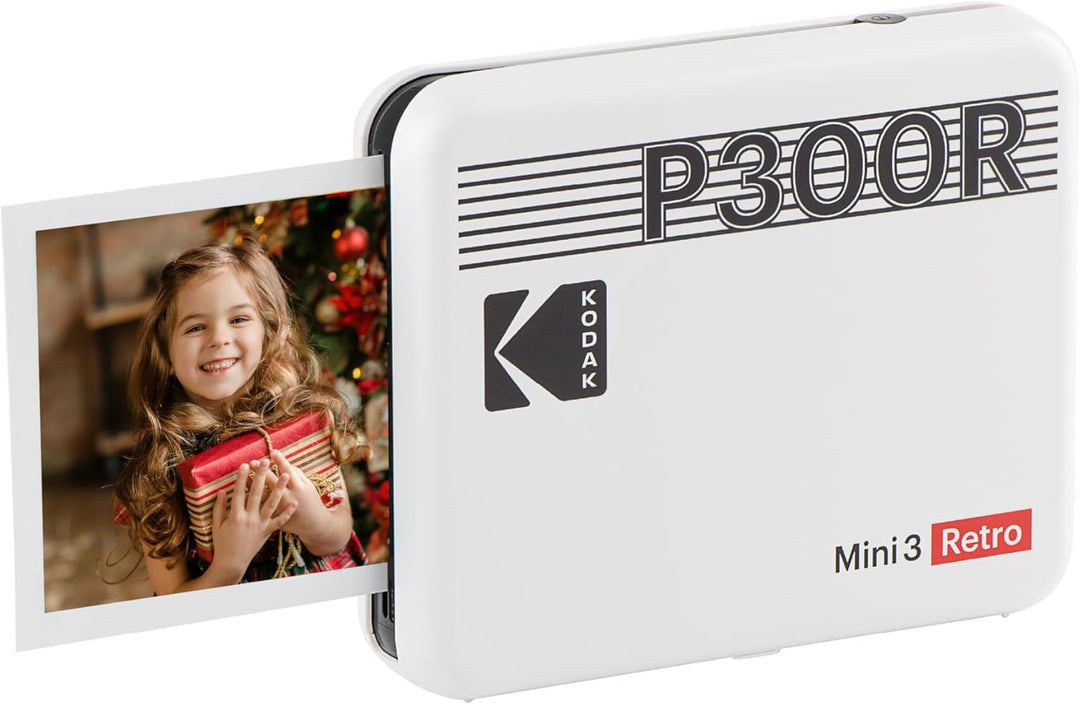 KODAK Mini 3 Retro 4PASS Mobiler Fotodrucker (7,6x7,6cm) - Weiss s Weiss, s Weiss