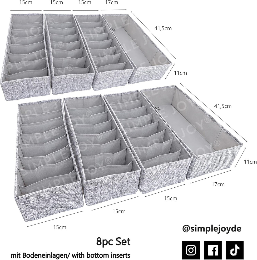 SIMPLE JOY® HEMNES DOUBLE Organizer für ikea HEMNES 160cm Doppelkommode, Schadstoffgeprüft, DAS ORIG