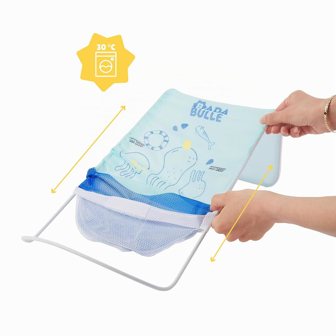 Badabulle Badeliege Meerestiere für Babys von 0-6 Monaten, mit bequemem Netzgewebe, Marineblau und H