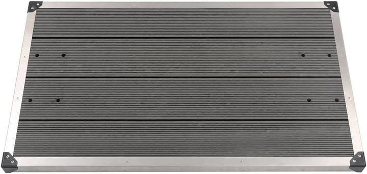 Garten-Duschwanne WPC Edelstahl 110x62 cm Grau Duschtasse Duschmatte Duschvorleger Duschmatte Rutsch