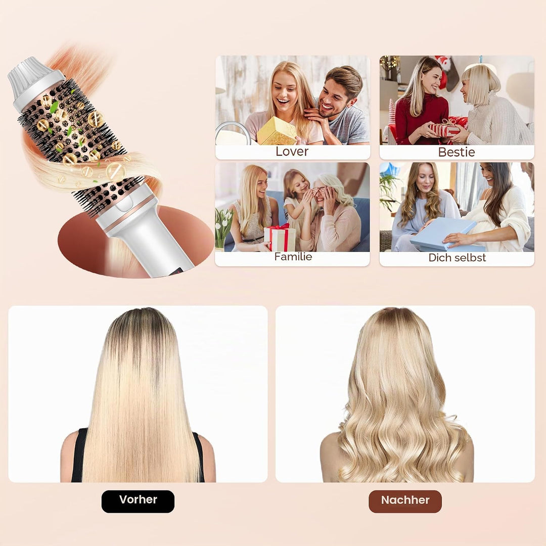 UMIGA Thermal Brush Thermobürste 38mm Lockenbürste Wärmebürste Lose Locken Weissrosa, Weissrosa