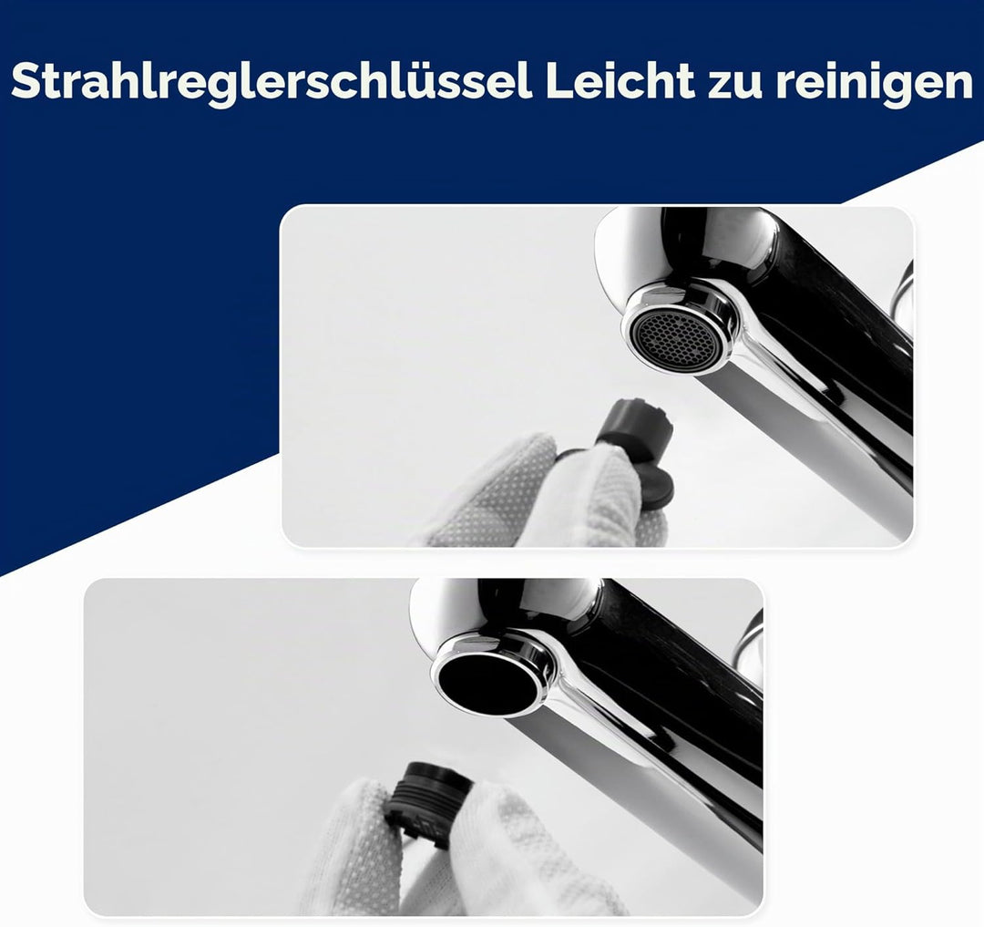 VANCOCO 52000 Wasserhahn Bad in Chrom, Wassersparend mit 24h Salzsprühtest (Klasse 10) – Einhebelmis