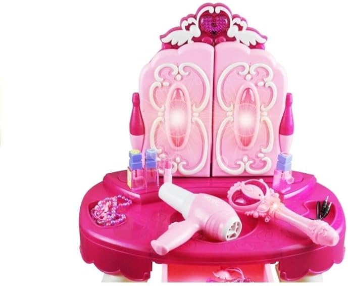 Frisiertisch Schminkkommode Schminktisch Schminkstudio Kinderschminktisch Set mit Spiegel und Hocker