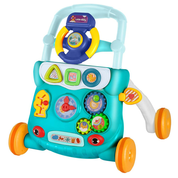 Interaktive Laufhilfe mit abnehmbarem Spielboard I Bunte Farben Musik Licht Sensor IBaby Walker Plas