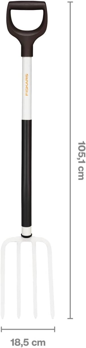 Fiskars Spatengabel für weiche, lockere Böden, Mit 4 Zinken, Länge: 105 cm, Zinken und Stiel aus hoc