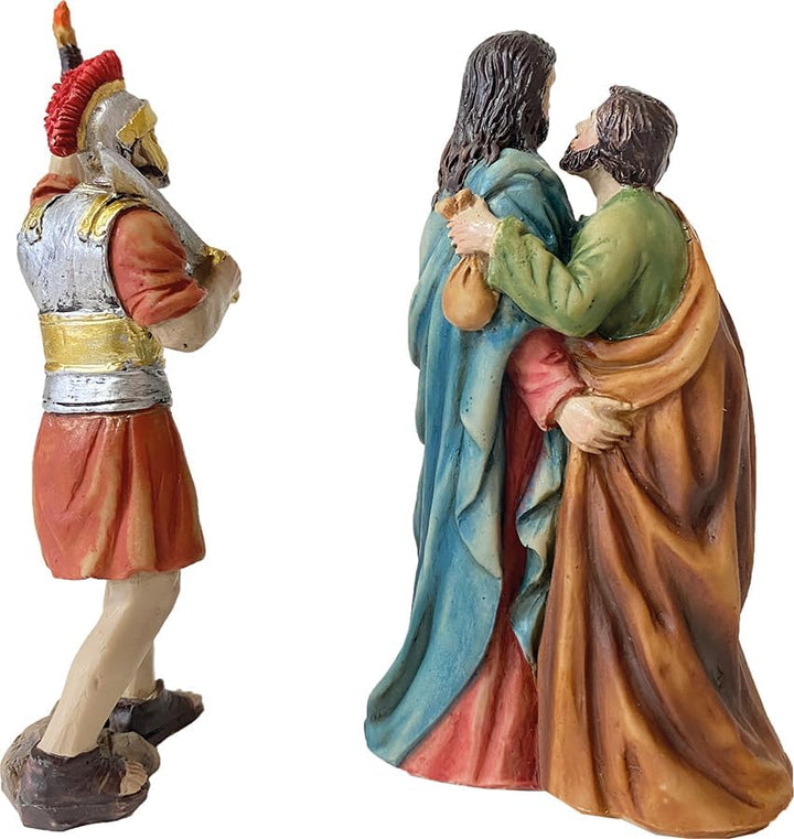 FADEDA 2X Passionsfiguren: Judaskuss/Höhe:9 cm/handbemalt/detailgetreue Krippen Figuren - Weihnachte