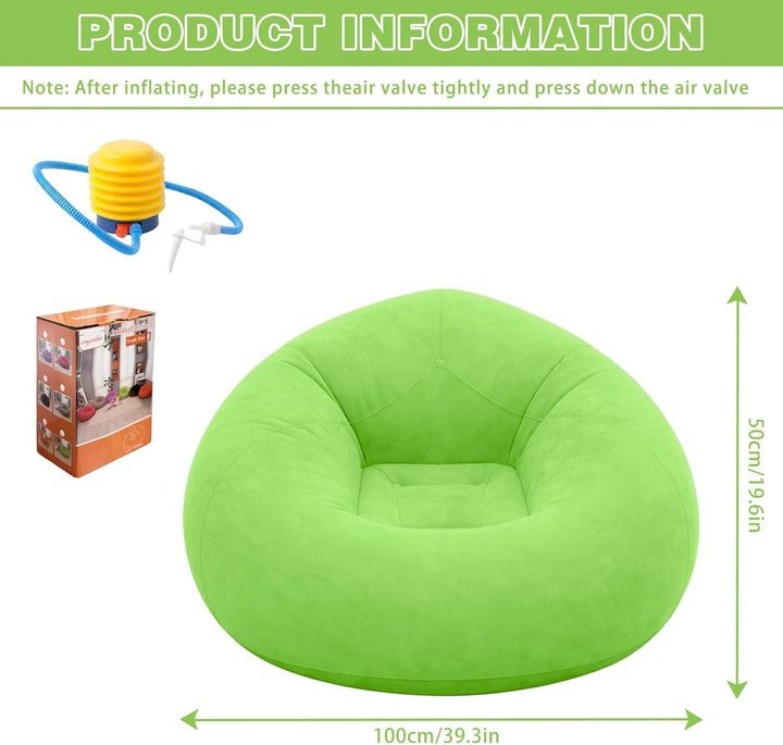 Aufblasbarer Sitzsack - 103x60cm Aufblasbares Sofa, Aufblasbarer Outdoor|Indoor-Sessel, Wohnzimmer L