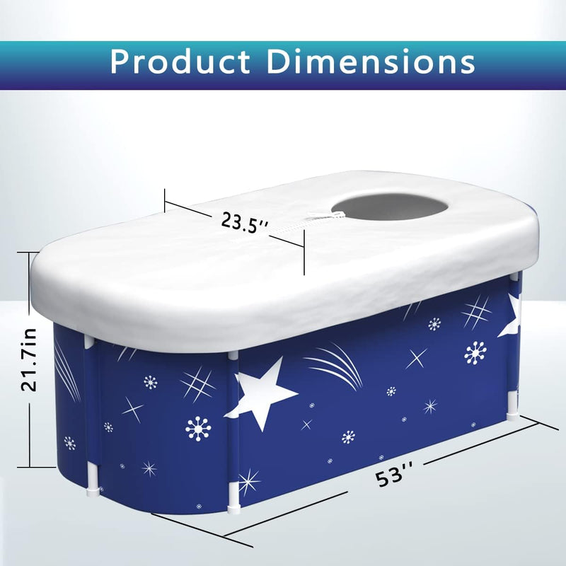 Kiseely 140cm tragbare faltbare Badewanne für 2 Personen, grosse Familie Badewanne für SPA, effizien