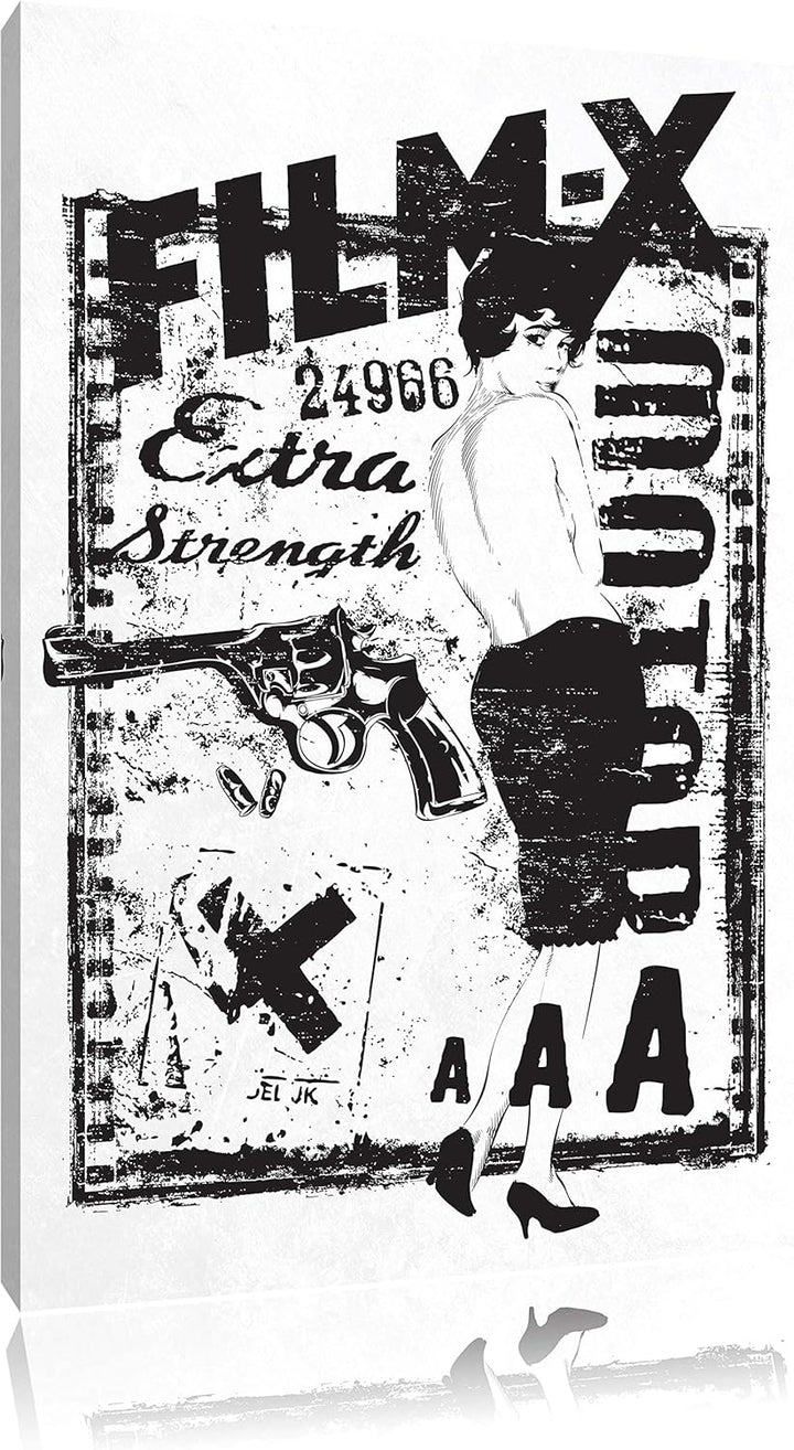 Pixxprint Film x White Bild auf Leinwand, XXL riesige Bilder fertig gerahmt mit Keilrahmen, Kunstdru