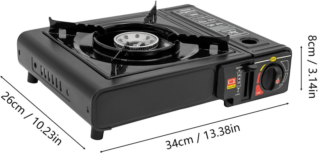 Tragbarer Elektrogrill | 2500W Outdoor Grill mit Butan-Gas-Kartusche | Leichter Holzkohlegrill für C