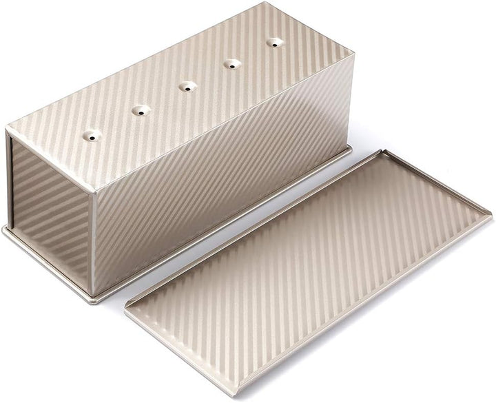 Monfish Brotbackformen Toast Brot Backform Pullman Laib Pfanne Brot Laib Dose mit verschiebbarem Dec