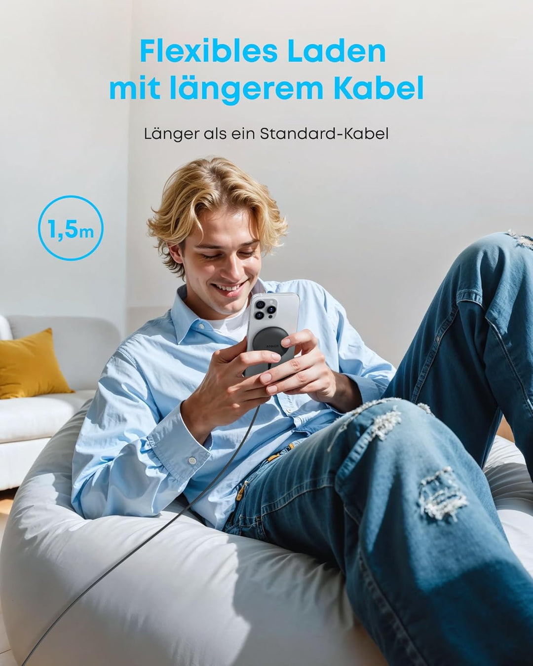 Anker Zolo Magnetisches kabelloses Ladepad, Qi2-zertifiziert, 15W, MagSafe-kompatibel, für iPhone 17