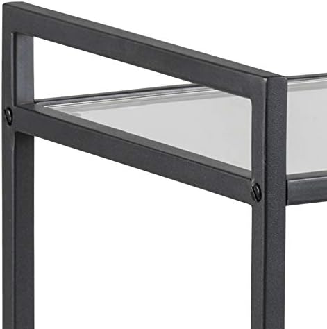 AC Design Furniture Jörn Servierwagen, H: 75 x B: 60 x T: 30 cm, Klar/Schwarz, Glass/Metall, 1 Stk