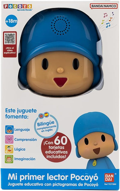 Bandai - Mein erster Leser Pocoyo Spielzeug, Piktogramm-Leser Erste Worte zweisprachig TO77860