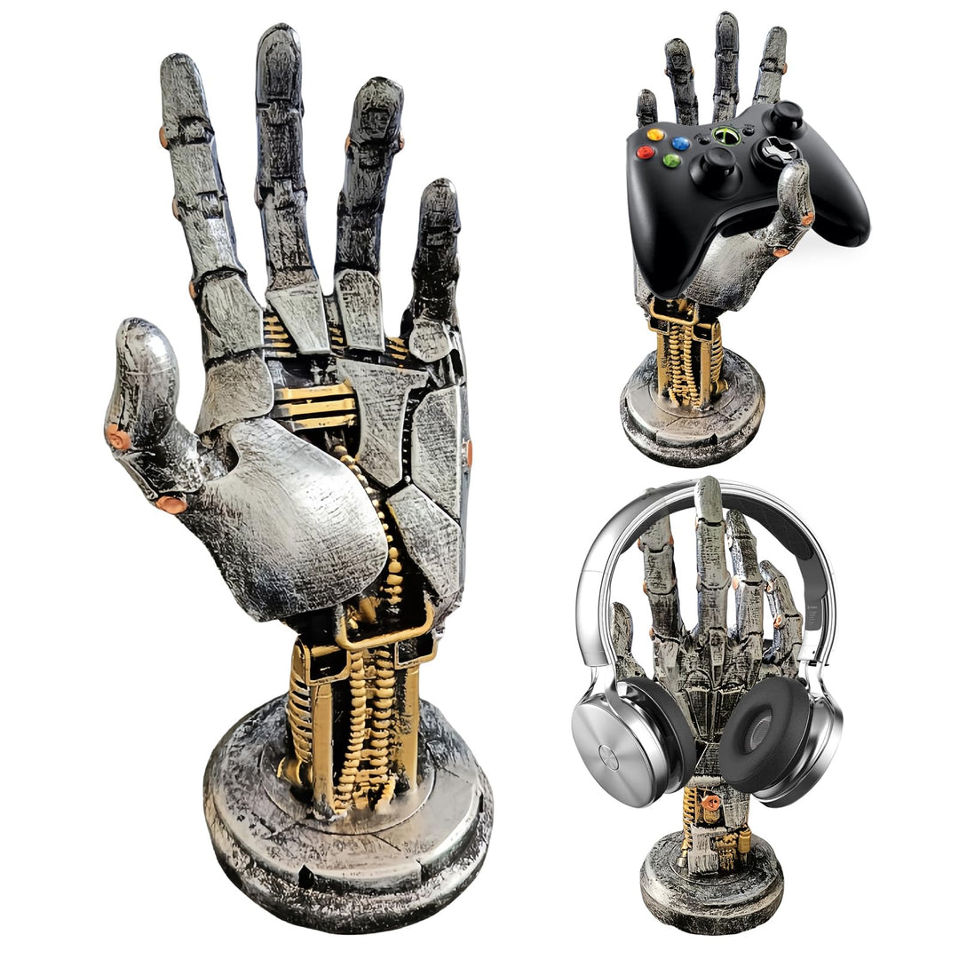 Cyberpunk Kopfhörerständer Cyberpunk Kunstwerk: Kopfhörerständer und Controller Halterung, Futuristi