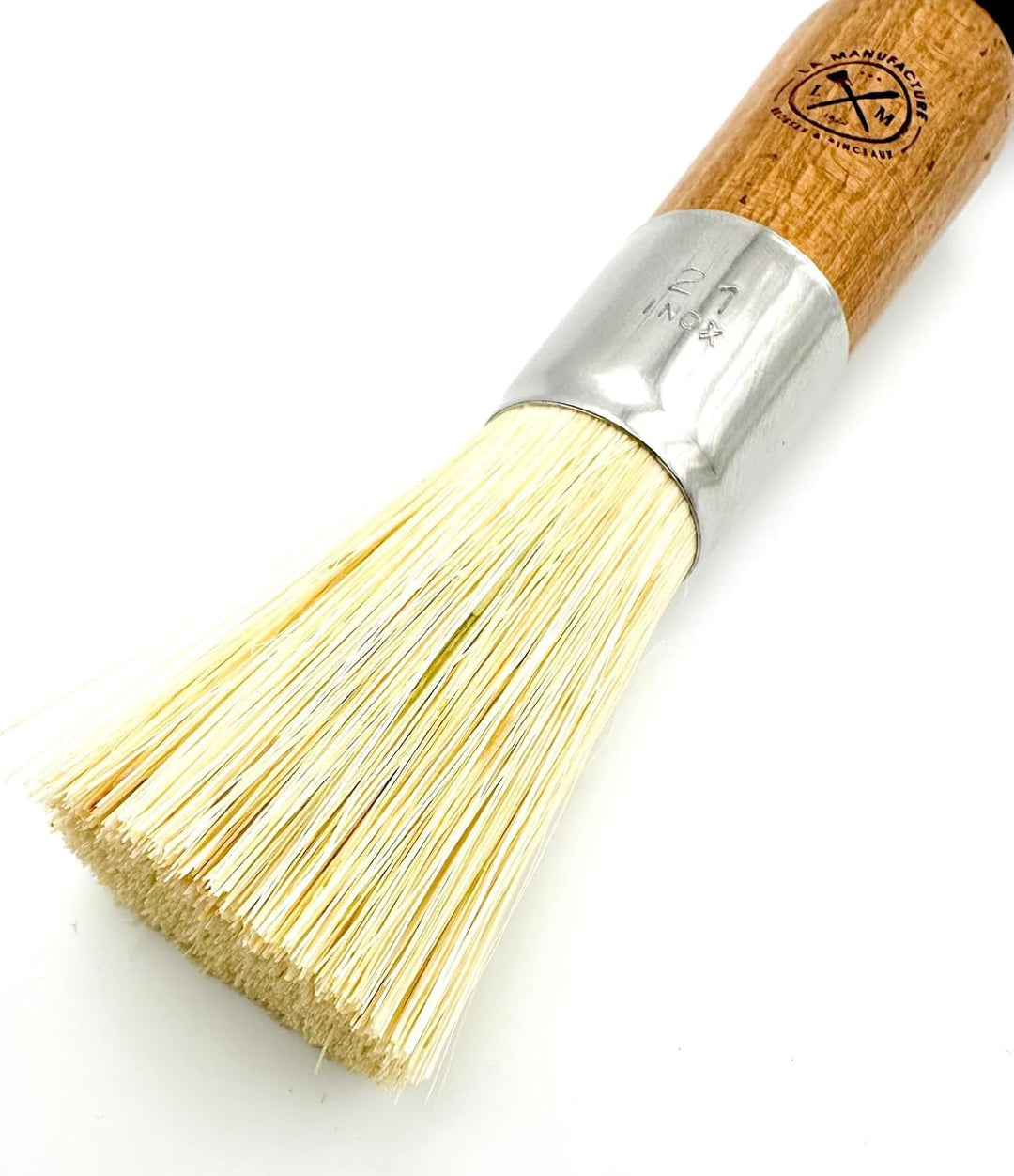 RBN Doppelseitige Naturfaser-Bürste für Pilze und Gemüse, Buchenholzgriff, Braun