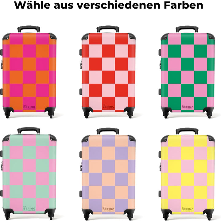 NoBoringSuitcases.com® Reisekoffer 67cm 72L Personalisiert - Grosser Hartschalenkoffer mit Rollen, L