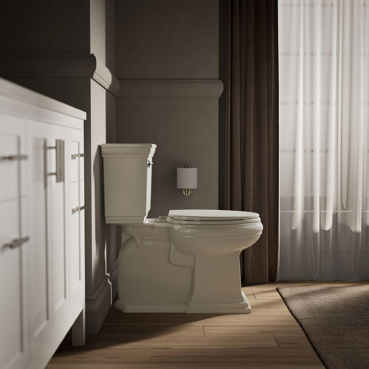Kohler K-20110-96 Brevia Langer WC-Sitz mit grifffesten Stossfängern, geräuscharmer Sitz, Quick-Atta