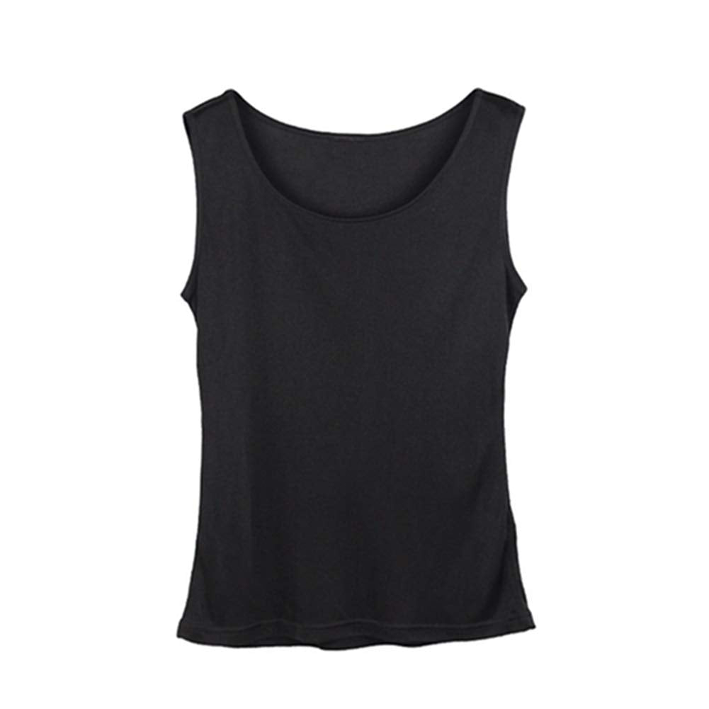 Damen Tank Top aus 100% Natur Seide,Komfortabel M Schwarz, M Schwarz