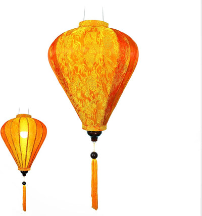 Traditionelle asiatische Lampion aus Seide, Orange, M, Durchmesser 29 cm – Laterne von Hoi an aus St