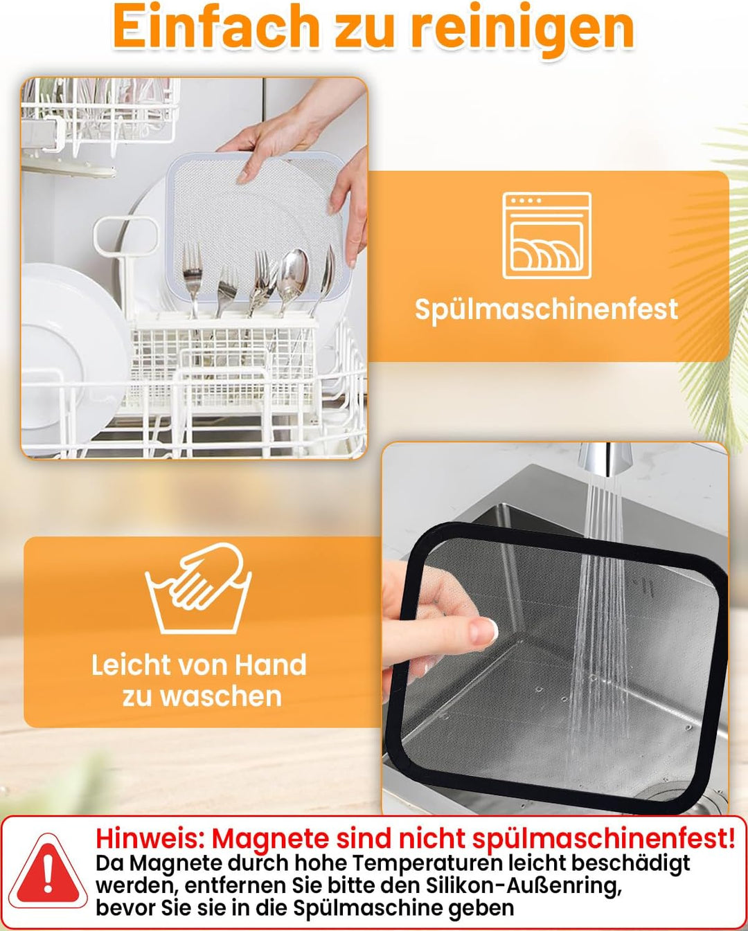 2 Stück Magnetischer Edelstahl Spritzschutz für COSORI Dual Blaze Twinfry 10L / COSORI Heissluftfrit