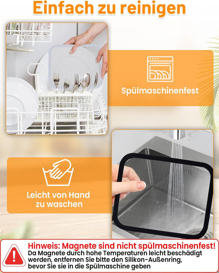 2 Stück Magnetischer Edelstahl Spritzschutz für COSORI Dual Blaze Twinfry 10L / COSORI Heissluftfrit