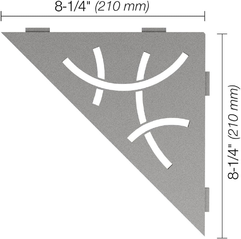 Schlüter SHELF-E-S1 210x210mm Curve Steingrau, Steingrau