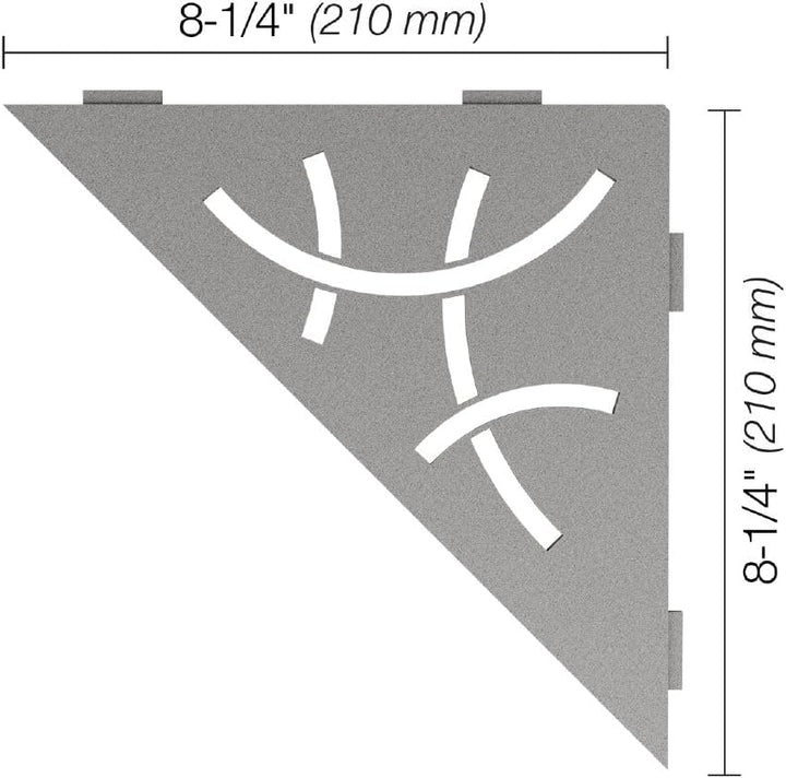 Schlüter SHELF-E-S1 210x210mm Curve Steingrau, Steingrau