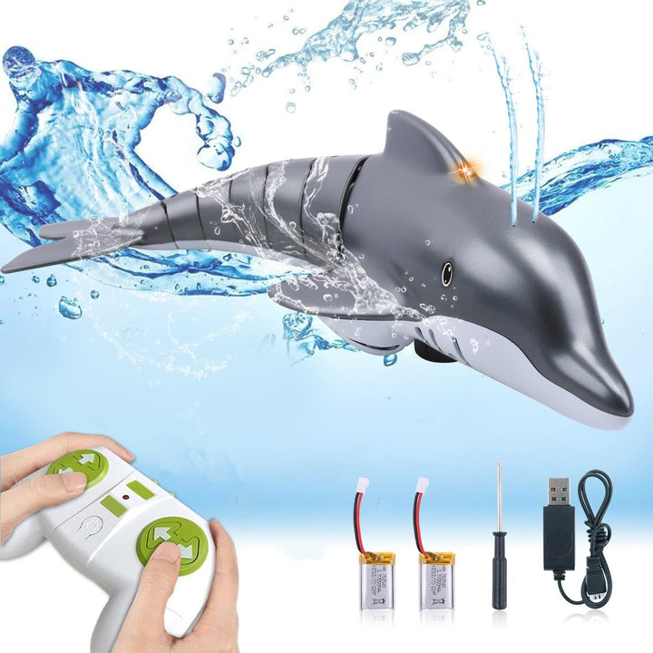 OBEST Ferngesteuertes Delfin Spielzeug RC Boot, 2.4GHZ Hohe Simulation Dolphin HaiBoot, Tauchfähig S