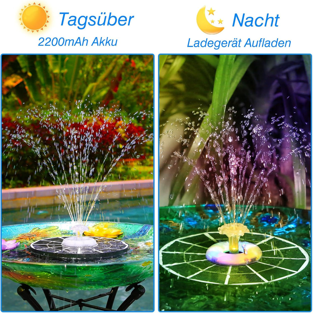 AISITIN 4W LED Solar Springbrunnen für Aussen mit Fernbedienung, Solar Schwimmender Fontäne Pumpe mi