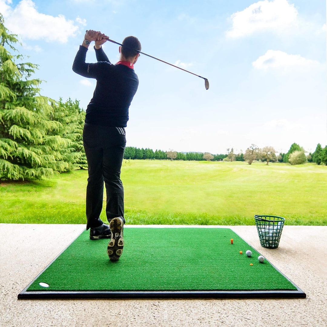 FORB Golf Driving Range Matte | 15mm Golf Kunstrasen – optionaler Gummiunterlage Matte + Golfballsch