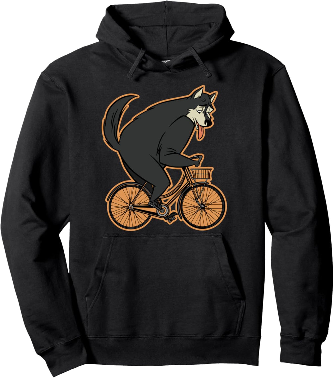 Hund Wolf Radfahrer Fahrrad Radsport Fahren Sport Geschenk Pullover Hoodie