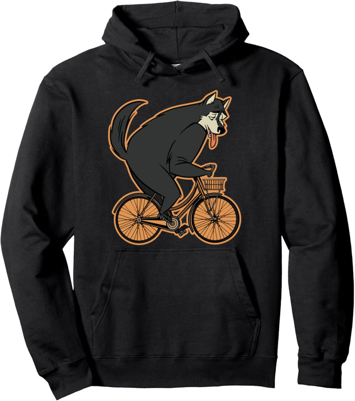 Hund Wolf Radfahrer Fahrrad Radsport Fahren Sport Geschenk Pullover Hoodie