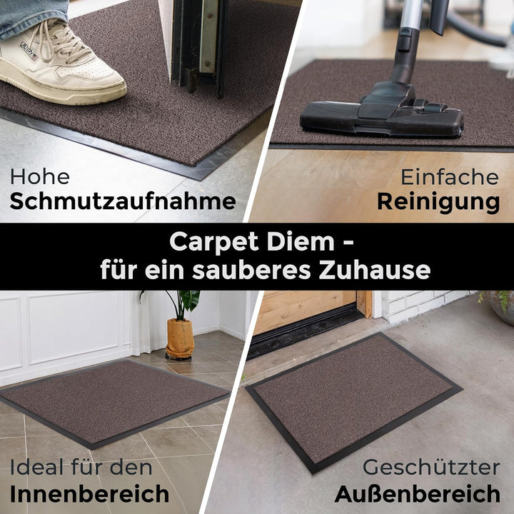 Carpet Diem Fussmatte, einfach sauber I Schmutzfangmatte Eingangsbereich - Fussmatte Innen & Aussen,