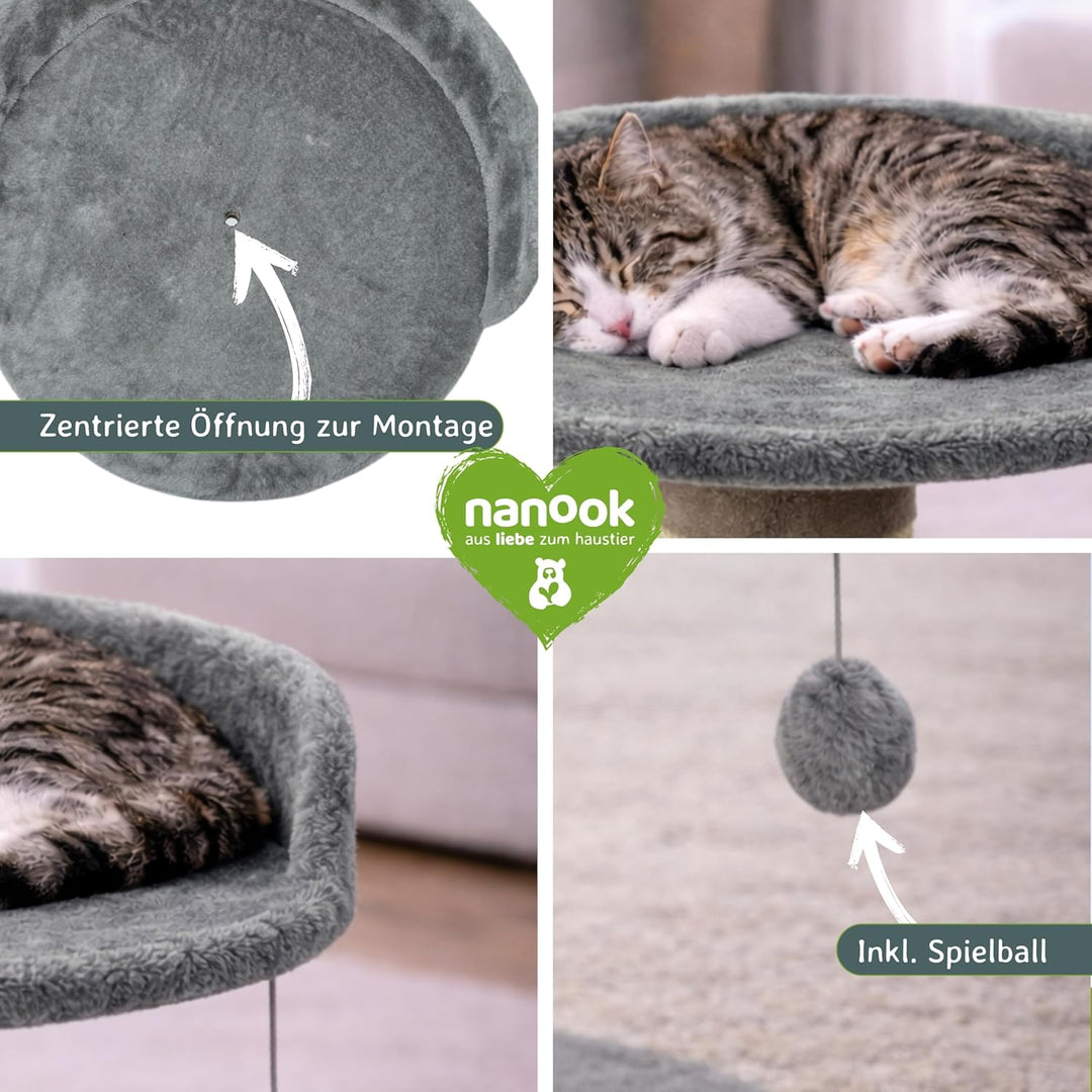 nanook Kratzbaum Liegeplatz Top für kräftige Katzen - Grösse XXL - 46 cm Ø - hellrau hellgrau, hellg