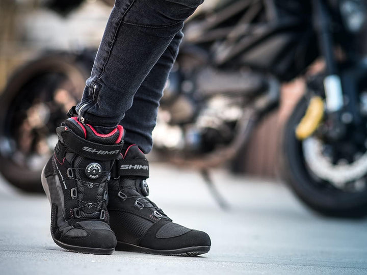 SHIMA EXO Vented Motorradschuhe Damen | Sommer Belüftet Mesh Motorradstiefel mit ATOP Verschluss-Sys