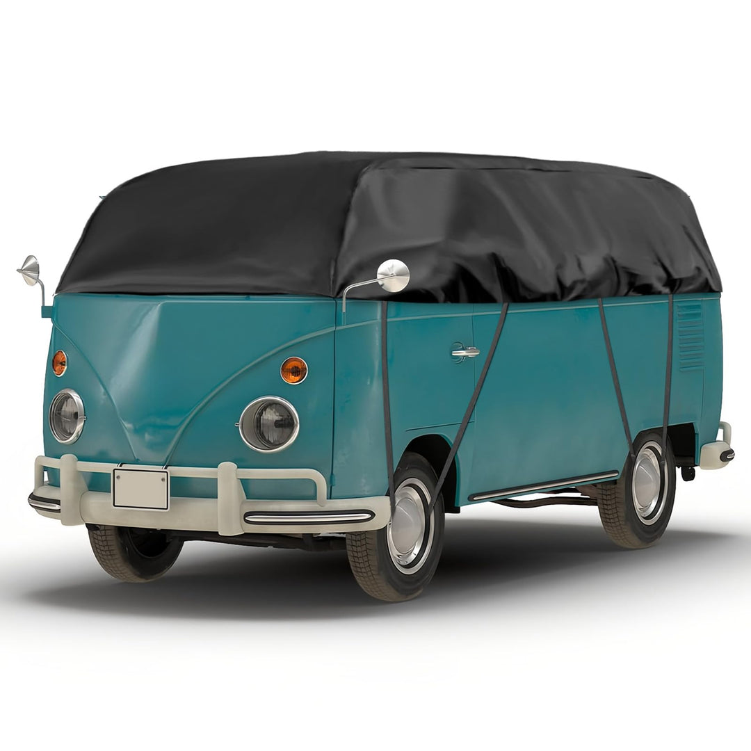Autoabdeckung Ersatz für VW T2, Schwarz Halbgarage Wasserdicht | Sonnenfest Hälfte Autoabdeckung UV