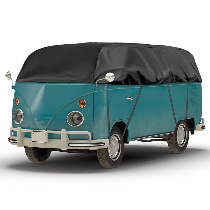 Autoabdeckung Ersatz für VW T2, Schwarz Halbgarage Wasserdicht | Sonnenfest Hälfte Autoabdeckung UV