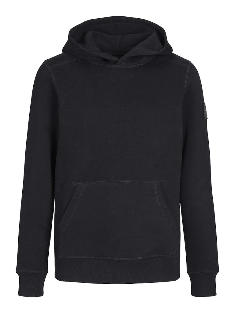 JACK & JONES Boy's JCOCLASSIC Waffle Sweat Hood SN JNR Kapuzenpullover 128 Schwarz, 128 Schwarz