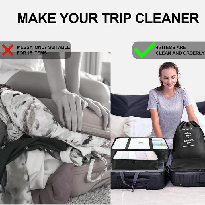 Jsdoin Koffer Organizer Set 9-Teilig Kofferorganizer Reisetasche travel Organizer Wasserdichte Packt